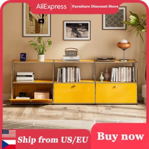 Modern Storage Cabinet Stainless Metal Organizer