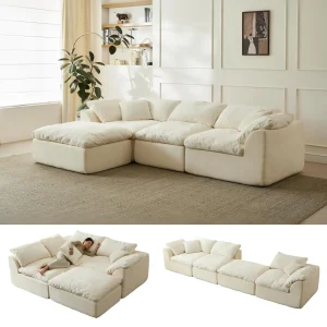 109" Modern Cloud L-Shaped 3-Seater Oversized Deep Seat