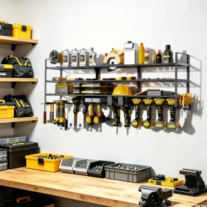 Power Tool Organizer Rack for Garage Wall Organization