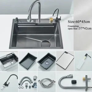 Kitchen Sink Large Faucet Set
