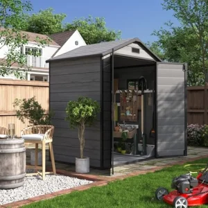 Outdoor Storage Shed 6x4.5 Feet, Garden Resin Shed