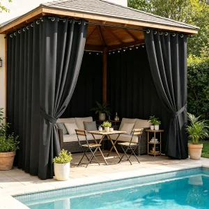 2 Panels Grommet Outdoor Curtains